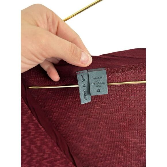 Left of Center Anthropologie Maroon Red Flannel Contrast Panels Size XL Cozy - Picture 7 of 9